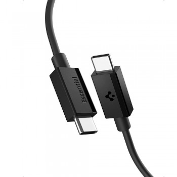Spigen Datový kabel Essential EB6020CC Rychlé nabíjení 2x Type-C 60W 480Mbps 2m černý