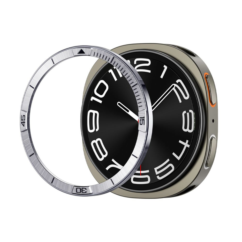 Levně Spigen Bezel Tune Pilot pro Samsung Galaxy Watch8 44mm nerezová ocel stříbrná
