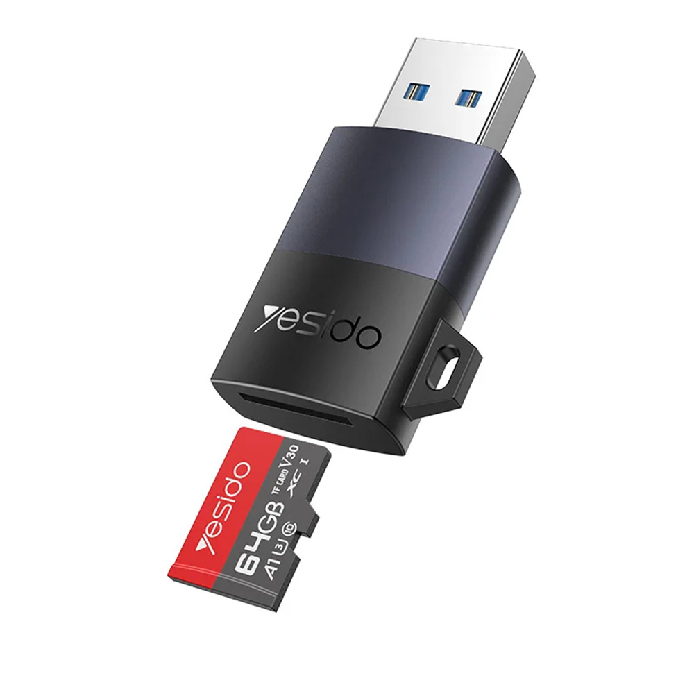 Levně Yesido Card Reader GS36 USB vysokorychlostní hliníkový černý 1TB TF karta