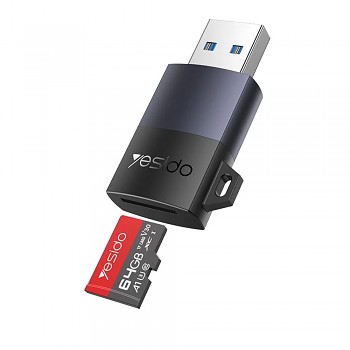 Yesido Card Reader GS36 USB vysokorychlostní hliníkový černý 1TB TF karta