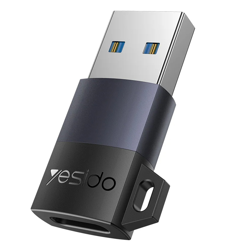 Levně Yesido OTG adaptér GS34 USB3.0 samec na Type-C samice 18W hliník šedý