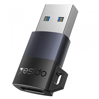 Yesido OTG adaptér GS34 USB3.0 samec na Type-C samice 18W hliník šedý