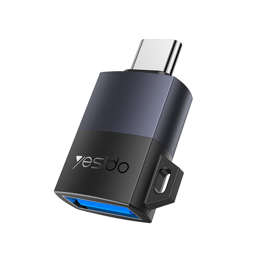 Yesido OTG adaptér GS31 Type-C na USB QC18W hliníková slitina šedý
