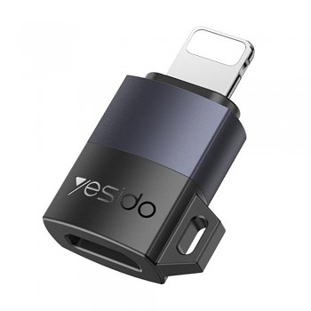 Yesido OTG adaptér GS27 Type-C na Lightning 480Mpb/s hliníková slitina 27W šedý