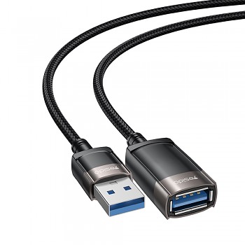 Yesido Extension Adapter GS26 USB 2.0 s 1.5m kabelem opletený šedý