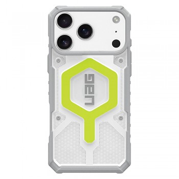 UAG Pathfinder Clear MagSafe pro iPhone 17 Pro v aktivní neonové barvě