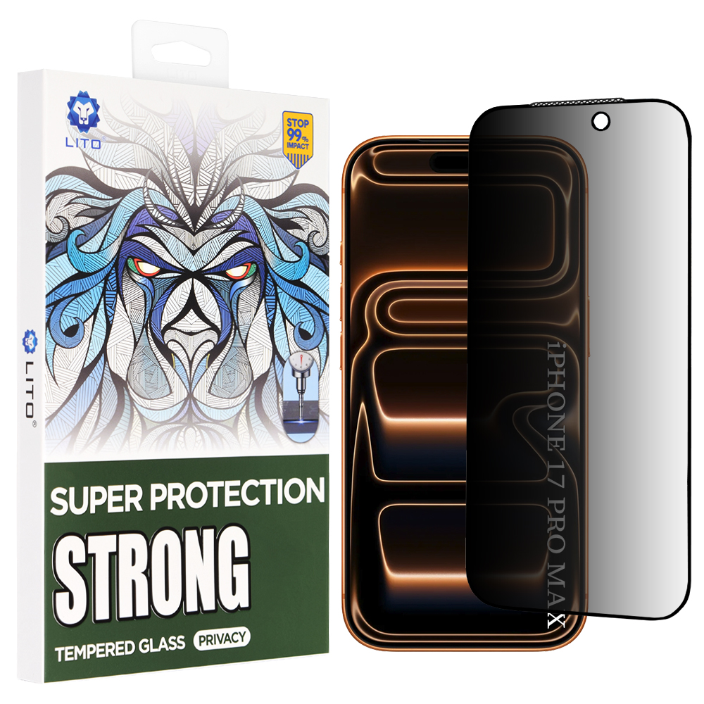 Levně Lito D+ Max Strong Privacy pro iPhone 17 Pro Max černá