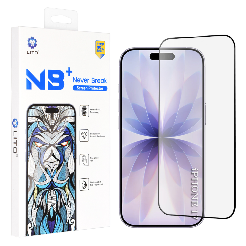 Ochranné sklo Lito iPhone 17 iPhone 16 Pro černé