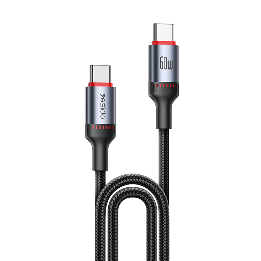 Levně Yesido Data Cable CA181 Type-C na Type-C Rychlé nabíjení 1.2m Černá
