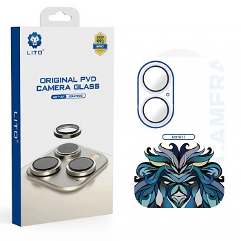 Lito Titanium AR sklo na fotoaparát iPhone 17 světle modré