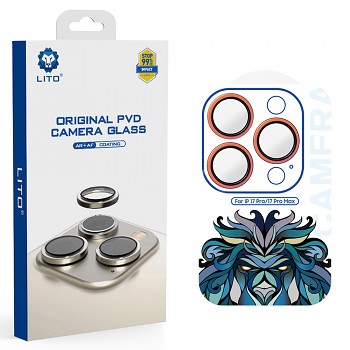 Lito Titanium AR sklo na kameru iPhone 17 Pro iPhone 17 Pro Max oranžová