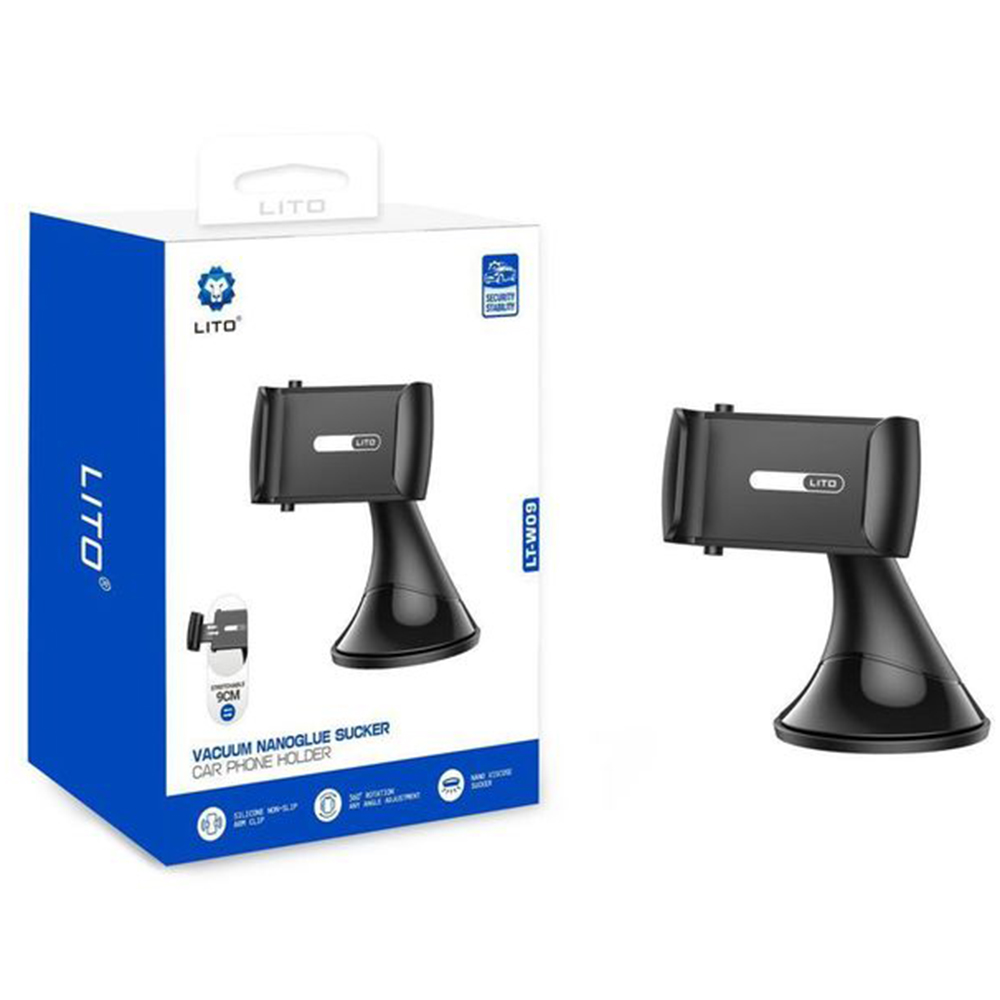 Levně Lito Car Holder Nano Glue Sucker LT-W09 na palubní desku čelní sklo šedý