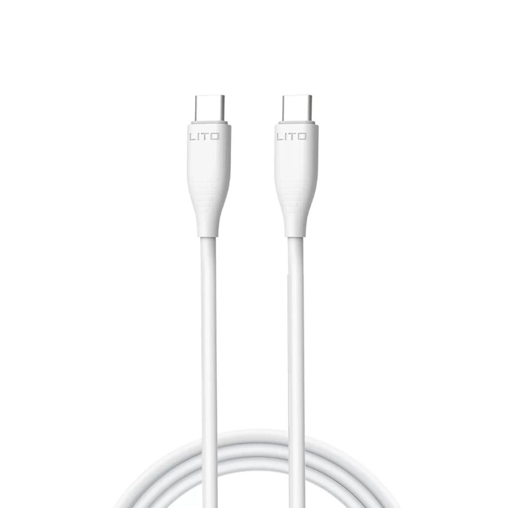 Levně Lito Datový kabel Liquid Silicone LD03 Type-C na Type-C Rychlé nabíjení 60W 1m bílý
