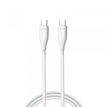 Lito Datový kabel Liquid Silicone LD03 Type-C na Type-C Rychlé nabíjení 60W 1m bílý