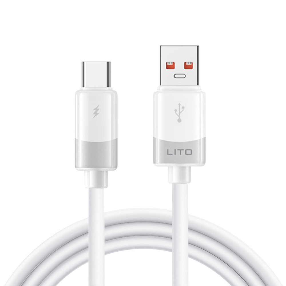 Levně Lito Datový kabel Liquid Silicone LD07 USB na Type-C Rychlonabíjení 60W Bílý
