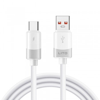 Lito Datový kabel Liquid Silicone LD07 USB na Type-C Rychlonabíjení 60W Bílý