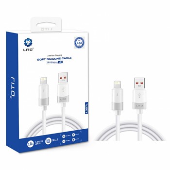Lito Data Cable Liquid Silicone LD07 USB na Lightning Rychlonabíjecí 60W Bílý