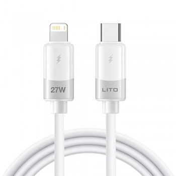 Lito Datový kabel Liquid Silicone LD07 Type-C na Lightning rychlonabíjecí bílý