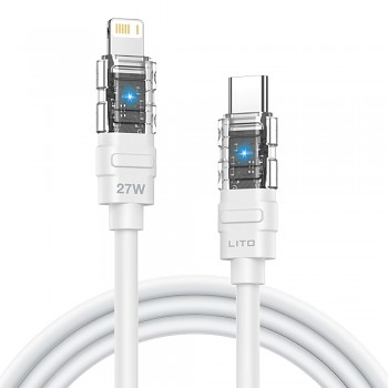 Lito Data Cable Mechanical LD05 Type-C na Lightning Rychlé Nabíjení 27W Bílá