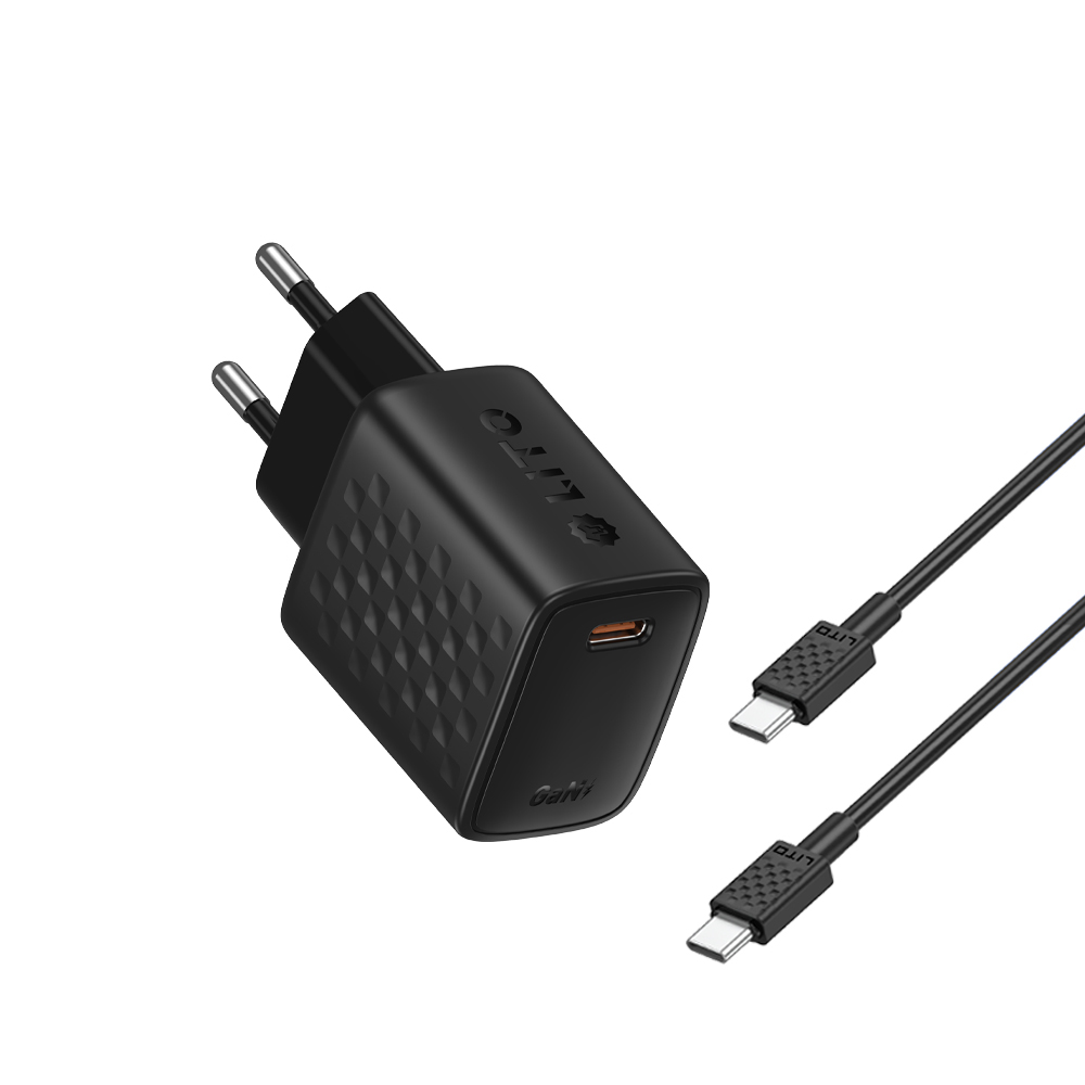 Lito Wall Charger LC17T s kabelem Type-C výstup Type-C PD30W GaN EU černý