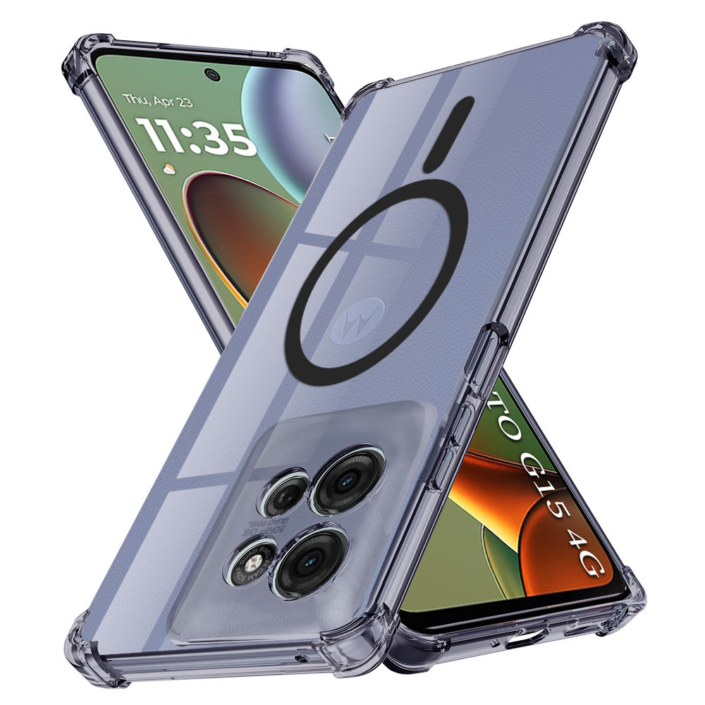 Levně Techsuit Shockproof průhledný silikonový MagSafe pro Motorola Moto G15 G15 Power kouřově černý
