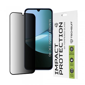 Ochranné sklo Techsuit 111D Privacy Full Glue pro Xiaomi Redmi 15C Poco C85 černé
