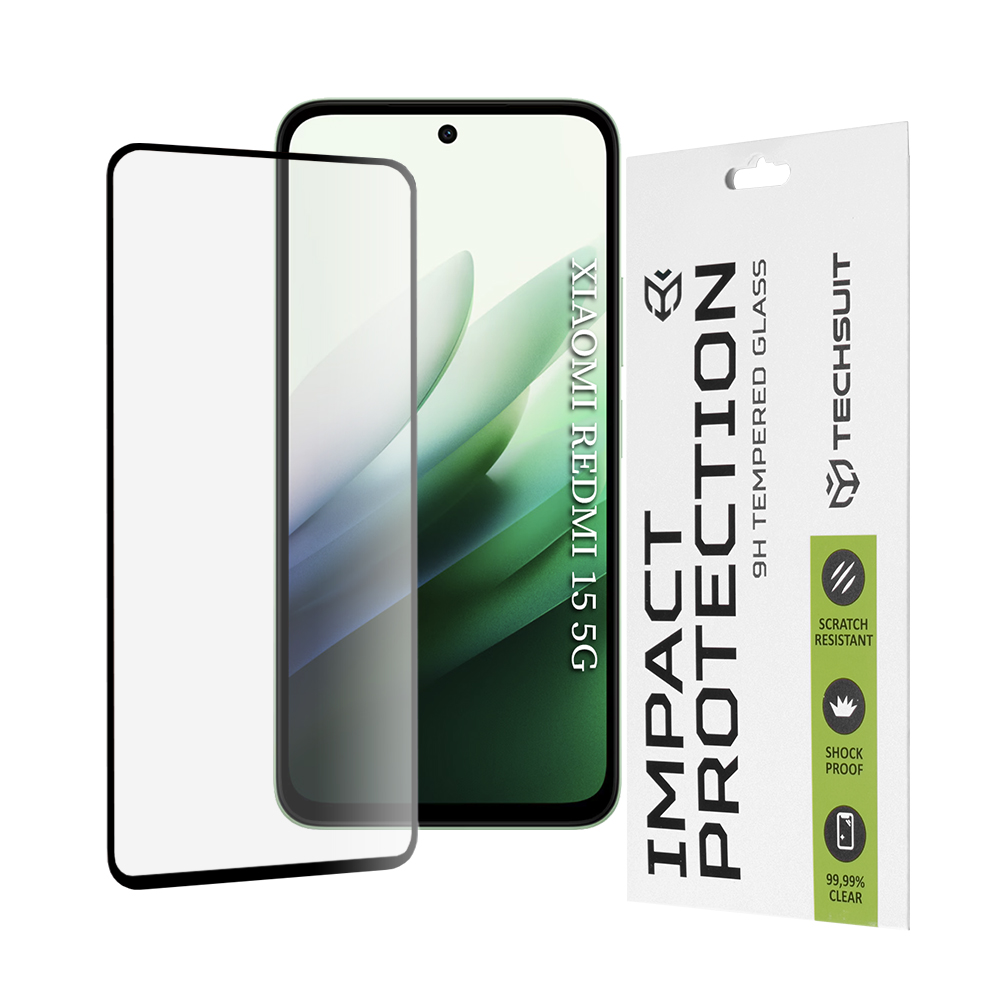 Levně Ochranné sklo Techsuit 111D pro Xiaomi Redmi 15 4G/5G černé