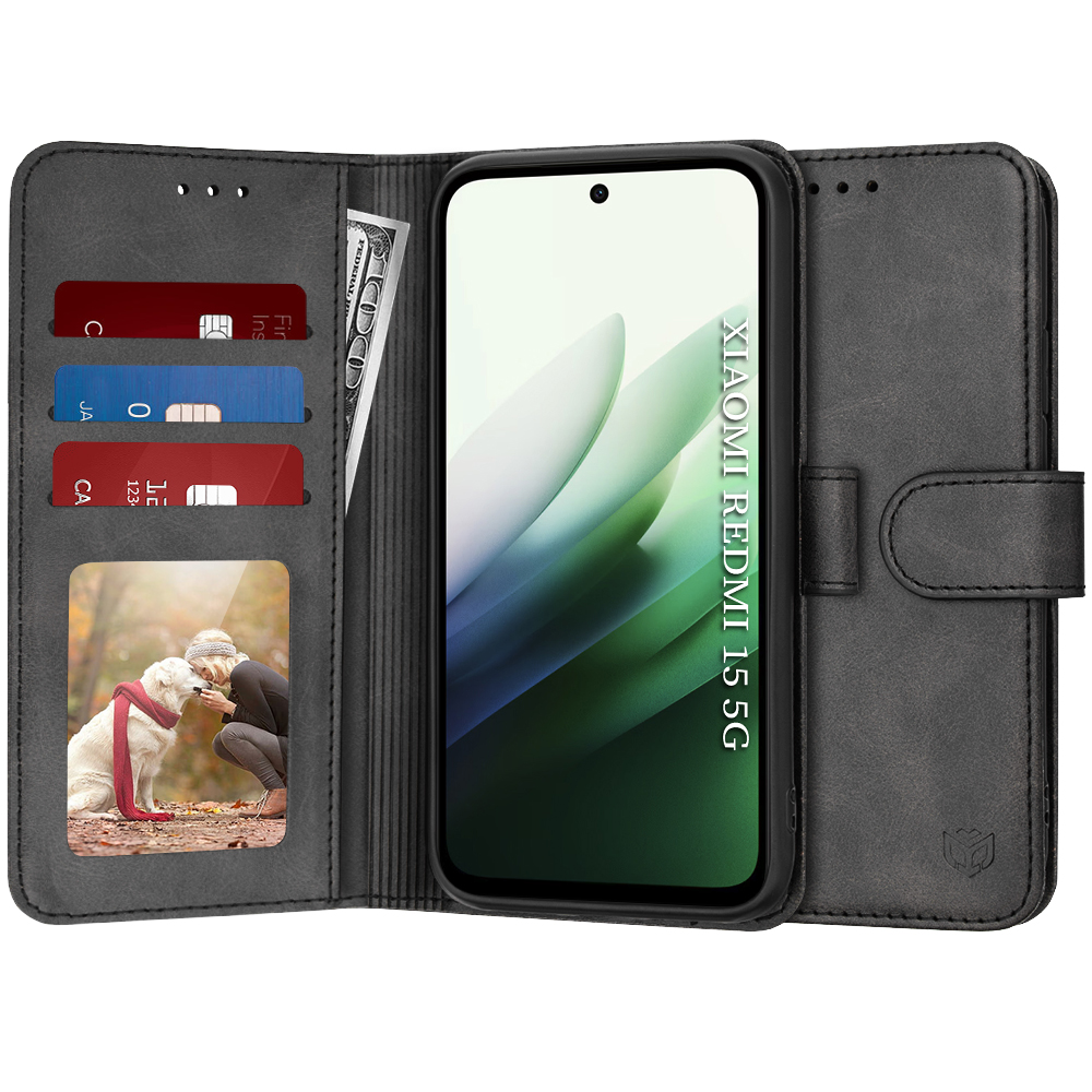 Levně Techsuit Diary Book pro Xiaomi Redmi 15 4G Redmi 15 5G černá