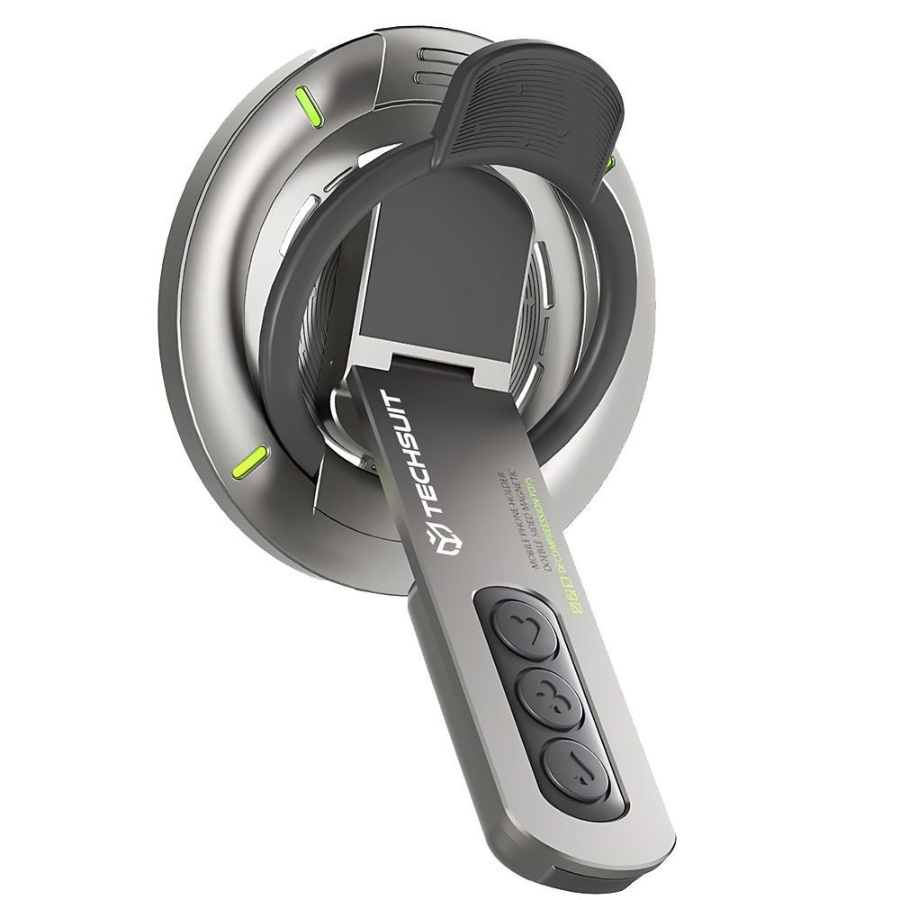 Techsuit Premium MagSafe držák prstenu AluStandX SB1 na stůl šedý