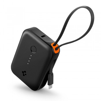Spigen Power Bank Essential EA3010BT 10000mAh 30W s USB-C kabelem černá