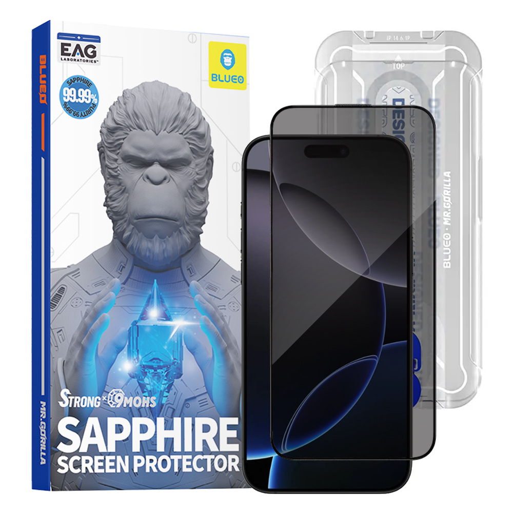 Levně Blueo Premium Sapphire sklo 9H pro iPhone 16 Pro Max iPhone 17 Pro Max Privacy