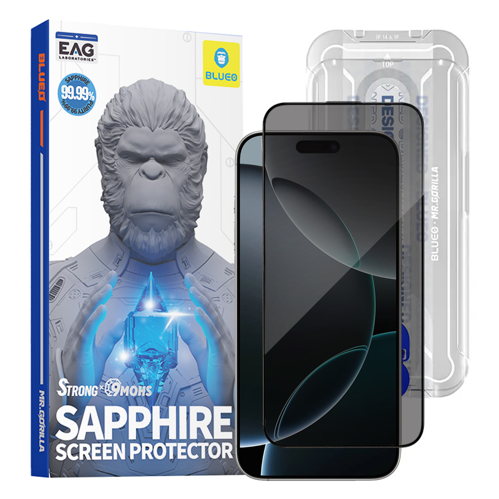 Levně Blueo Premium Sapphire sklo 9H Privacy pro iPhone 16 Pro 17 17 Pro
