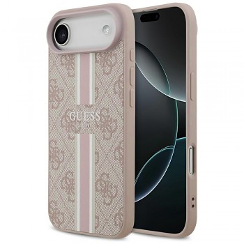 Guess Hardcase 4G Printed Stripes MagSafe iPhone 17 Air růžová