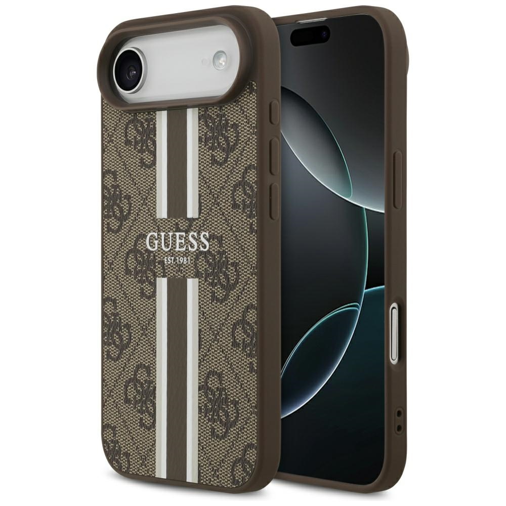 Levně Guess Hardcase 4G Printed Stripes MagSafe iPhone 17 Air hnědý