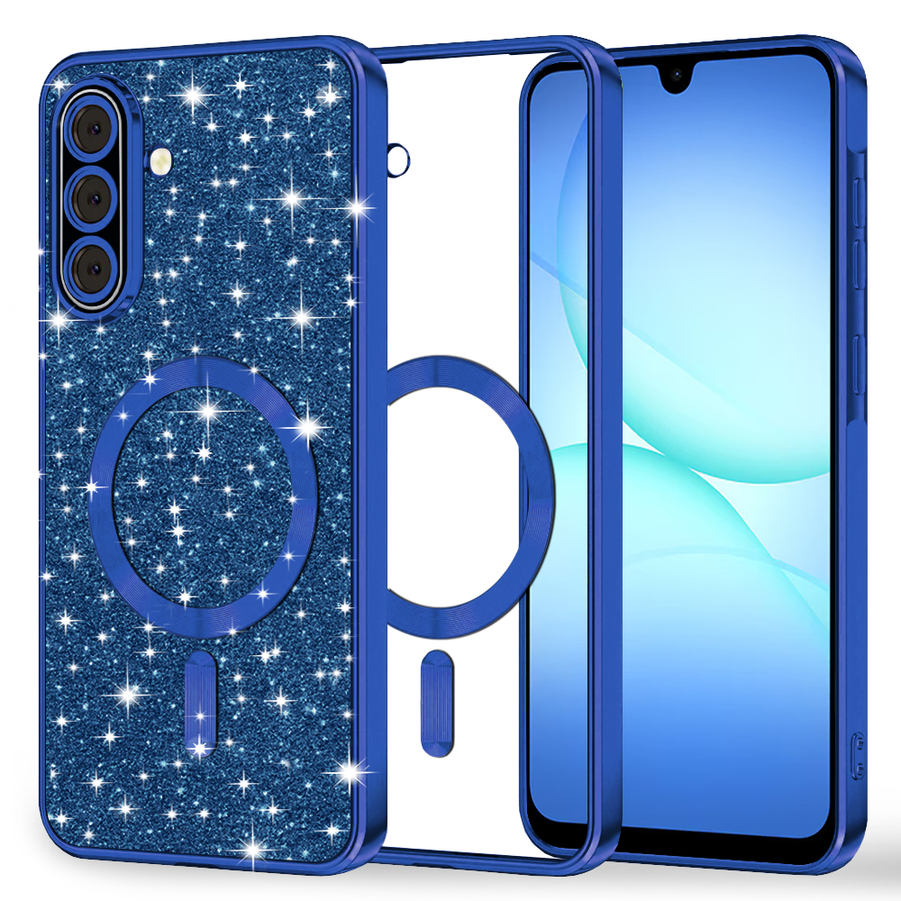 Levně Techsuit Luxury Glitter MagSafe pro Samsung Galaxy A17 5G / A17 4G tmavě modrá