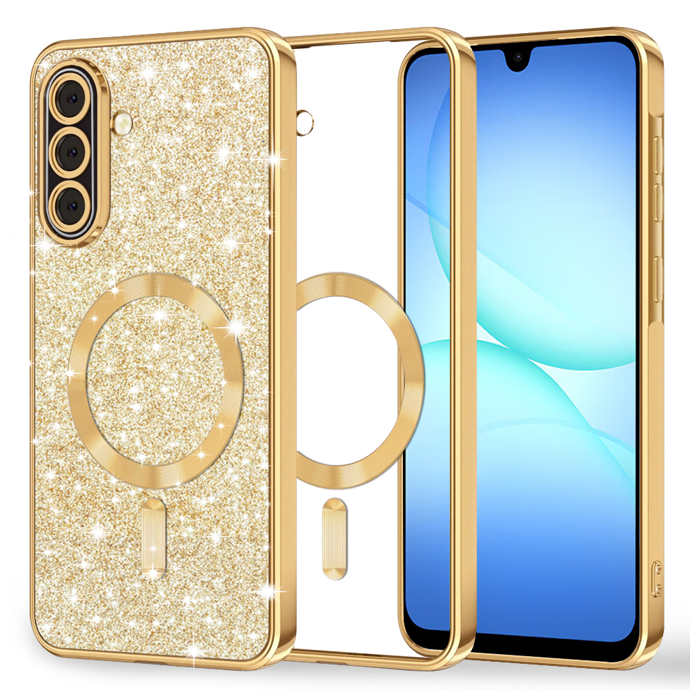 Levně Techsuit Luxury Glitter MagSafe pro Samsung Galaxy A17 5G / A17 4G zlatá