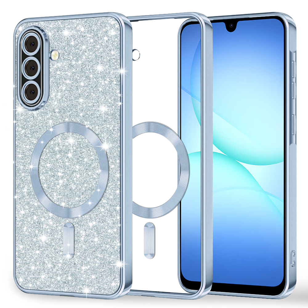 Levně Techsuit Luxury Glitter MagSafe pro Samsung Galaxy A17 5G / A17 4G světle modrá
