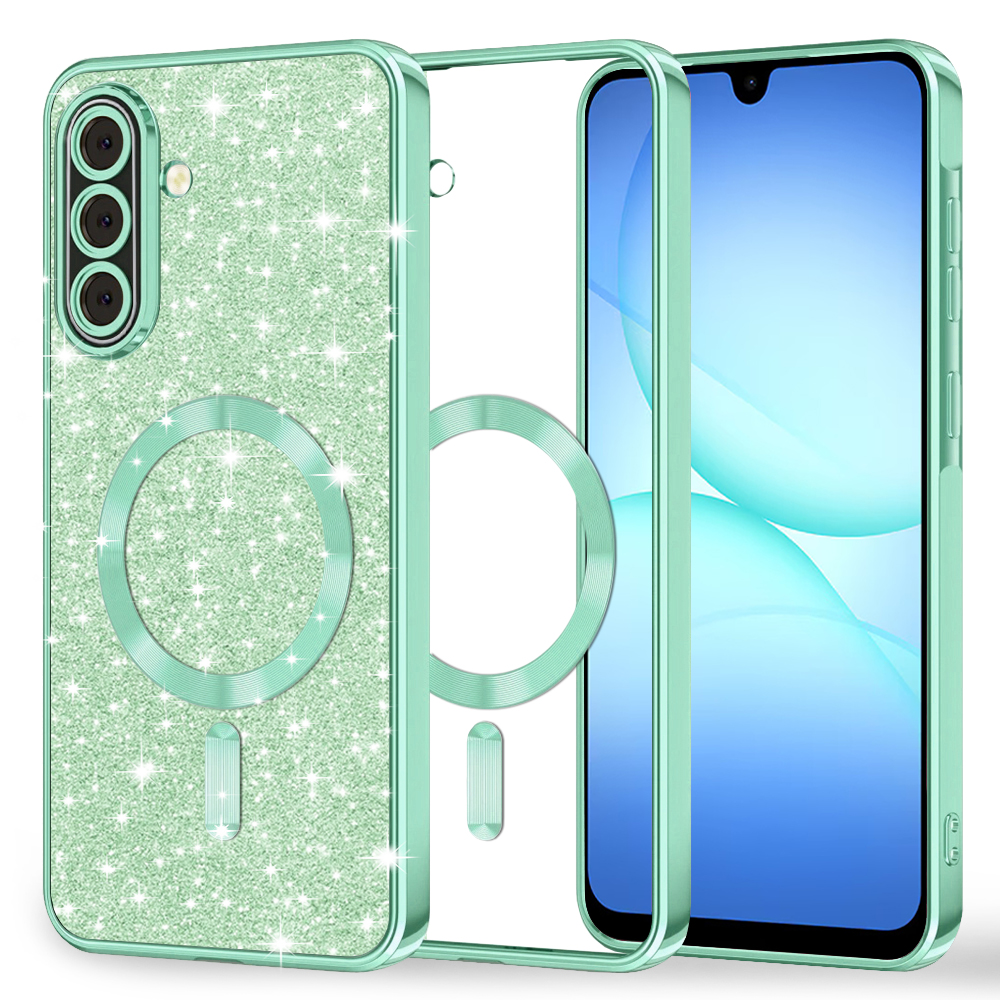 Levně Techsuit Luxury Glitter MagSafe pro Samsung Galaxy A17 5G / A17 4G světle zelená