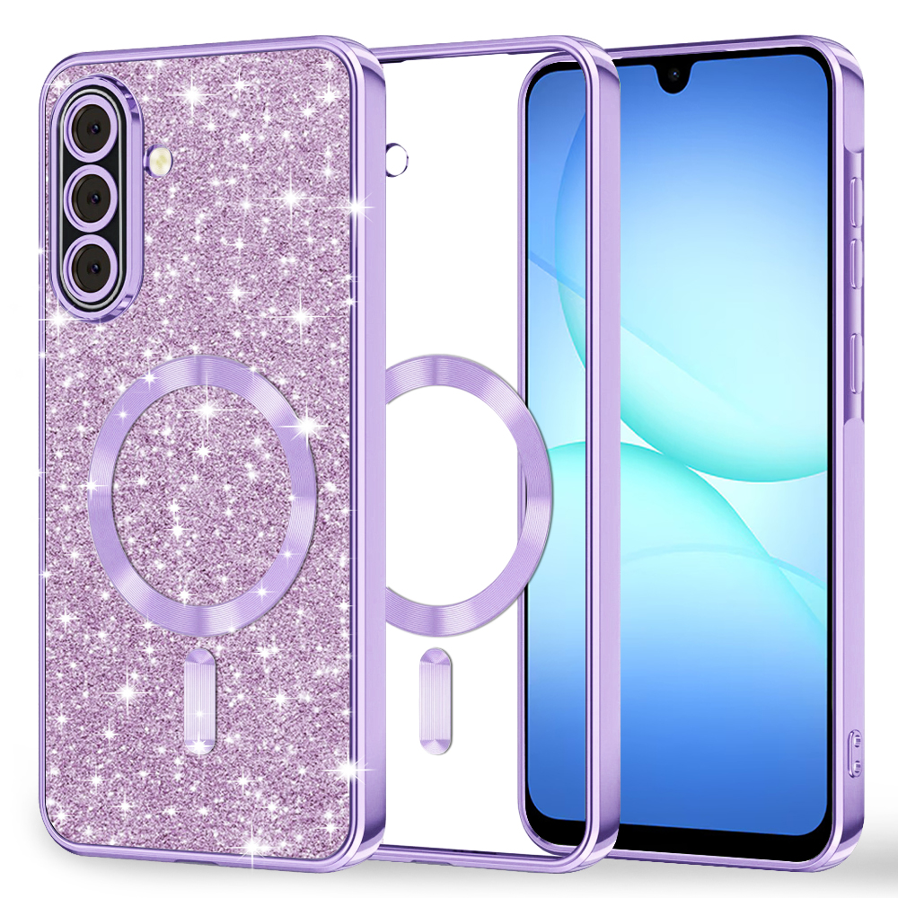 Levně Techsuit Luxury Glitter MagSafe pro Samsung Galaxy A17 5G A17 4G světle fialová