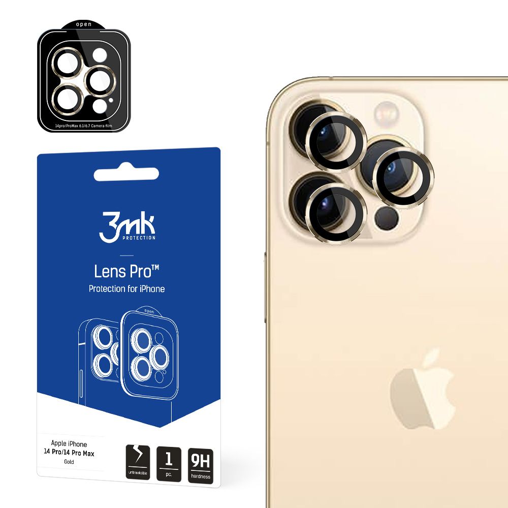3mk Lens Protection Pro iPhone 14 Pro iPhone 14 Pro Max zlatá ochrana čoček