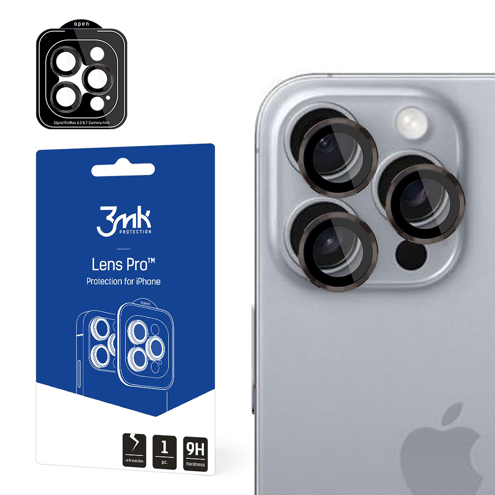 Levně 3mk Lens Protection Pro iPhone 16 Pro iPhone 16 Pro Max titanově šedá
