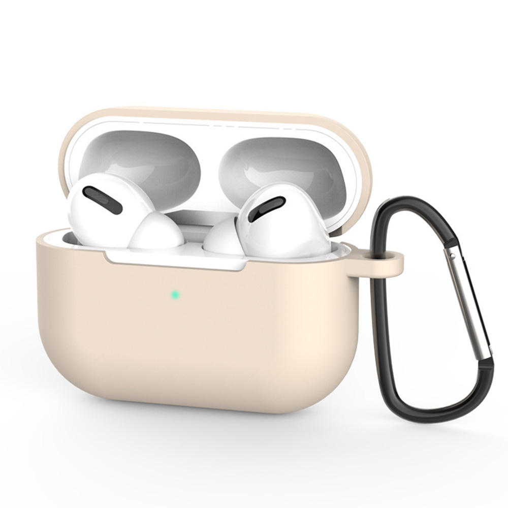 Levně Techsuit silikonové pouzdro pro AirPods Pro 3 hladký ultratenký krémový