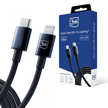 3mk Data Cable Hyper USB-C na Lightning 20W 5A 1.2m černý