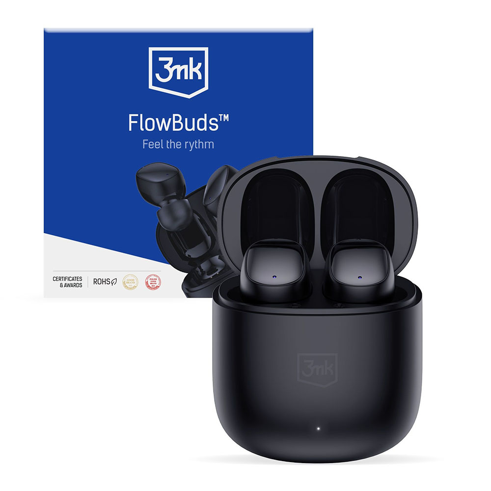 3mk Wireless Headphones FlowBuds Bluetooth V5.3 Hi-Fi Černé