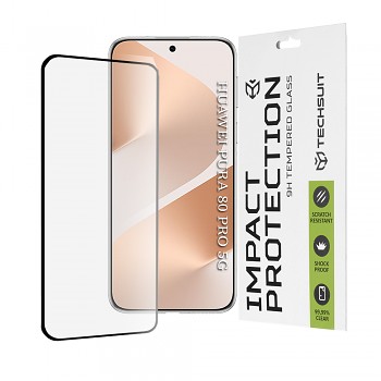 Ochranné sklo Techsuit 111D 3D zakřivené Huawei Pura 80 Pro černé