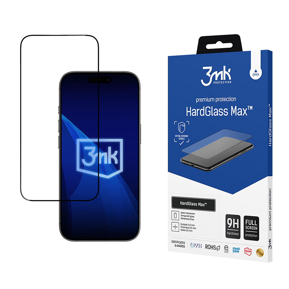 Levně 3mk HardGlass Max tvrzené sklo na displej iPhone 17 Air černá
