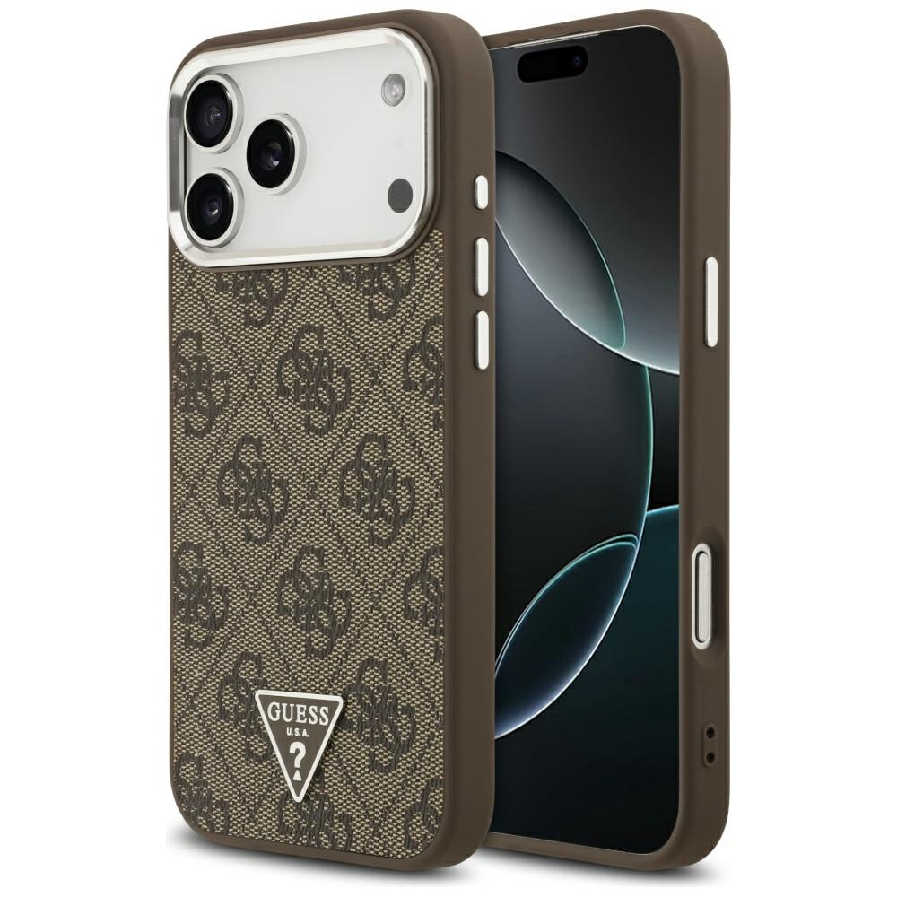 Levně Guess Hardcase 4G Triangle Logo MagSafe iPhone 17 Pro Max hnědý