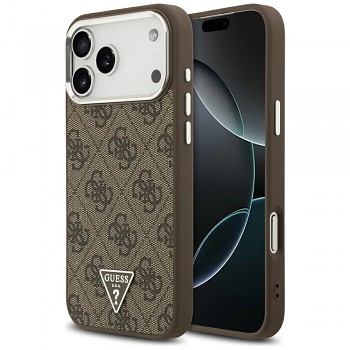 Guess Hardcase 4G Triangle Logo MagSafe iPhone 17 Pro Max hnědý
