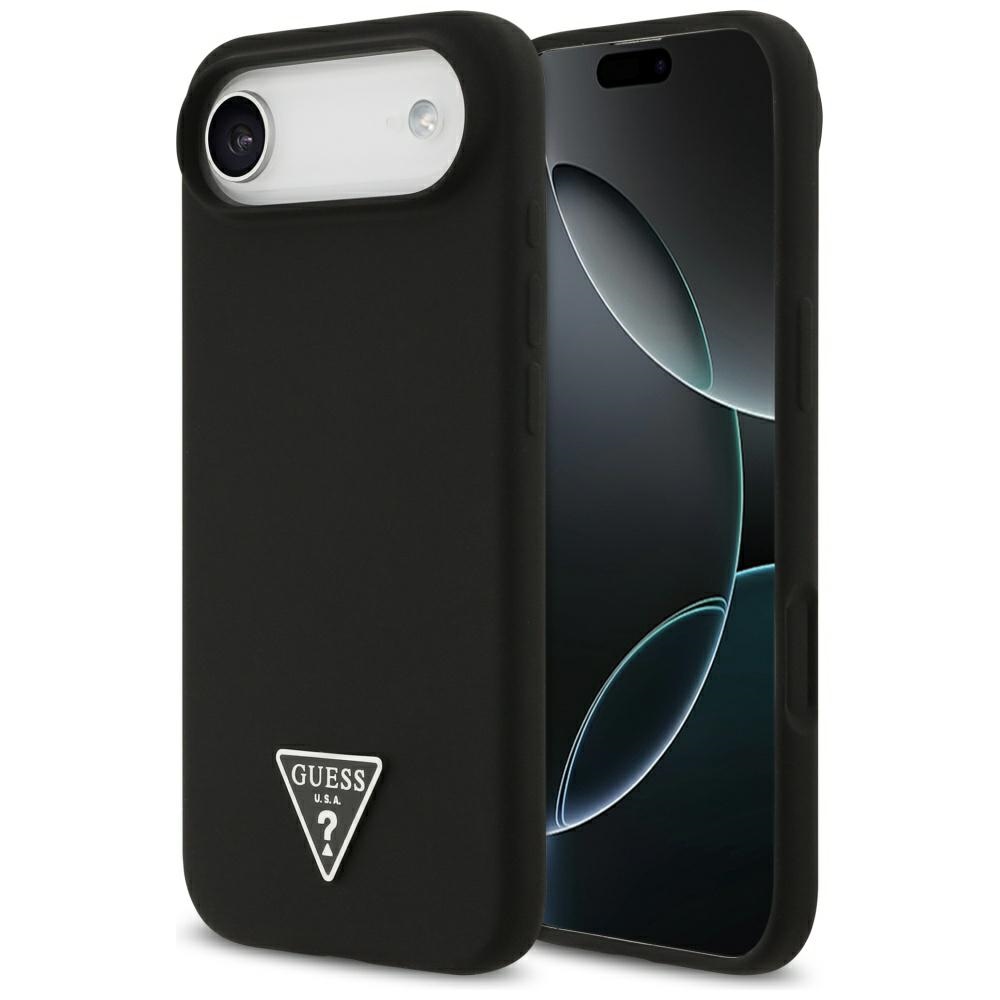 Levně Guess Silicone Triangle Logo MagSafe iPhone 17 Air Černý
