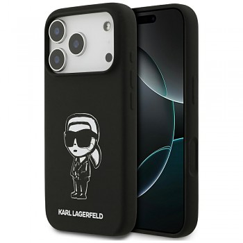 Karl Lagerfeld Silicone Sketch & Logo iPhone 17 Pro černý Karl